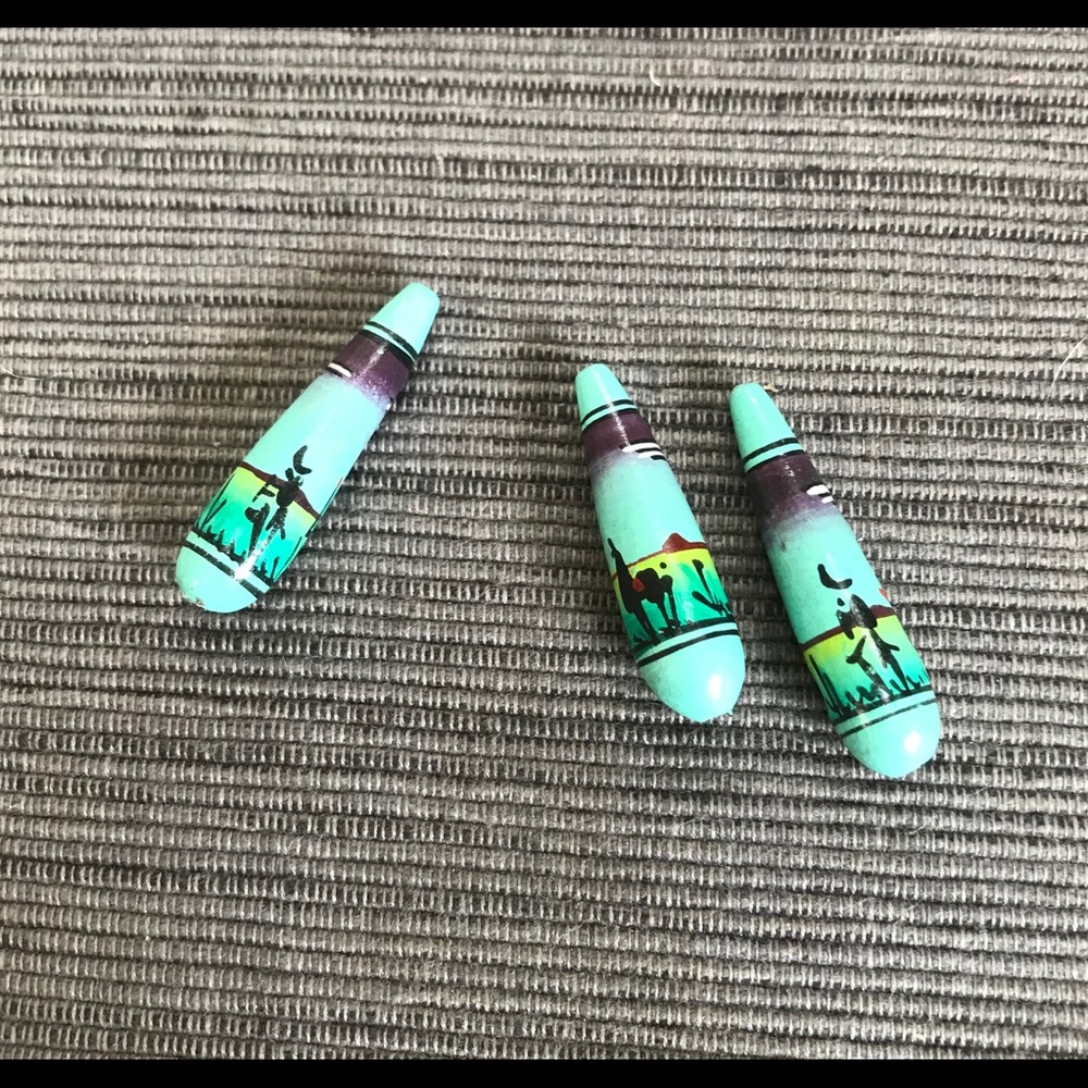 PERUVIAN HANDMADE & PAINTED CERAMIC TEARDROPS